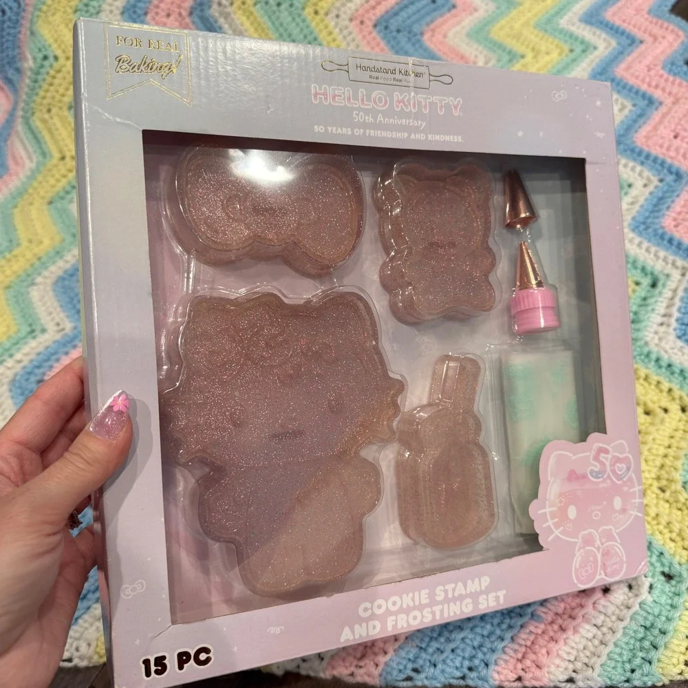 Hello Kitty 50th Anniversary Cookie‎ Stamp and Frosting Set 15PC
